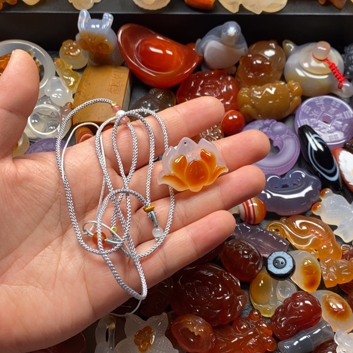 漂***心玛瑙/玉髓未镶嵌颈饰