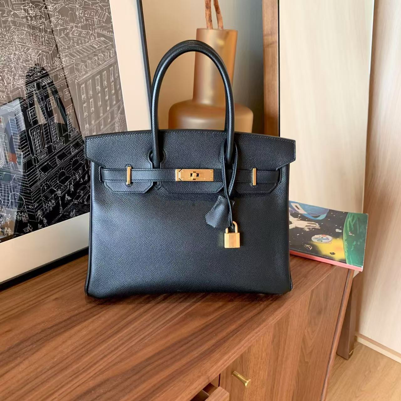 99新 Hermes/爱马仕 订金壹臻/黑金Birkin30 D刻 e皮/95048102