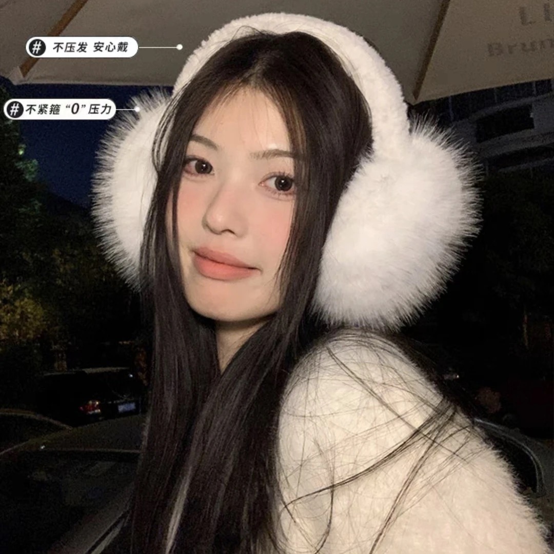 秋冬季防冻保暖仿兔毛针织耳包耳捂毛绒护耳冬季耳套防寒保暖简约