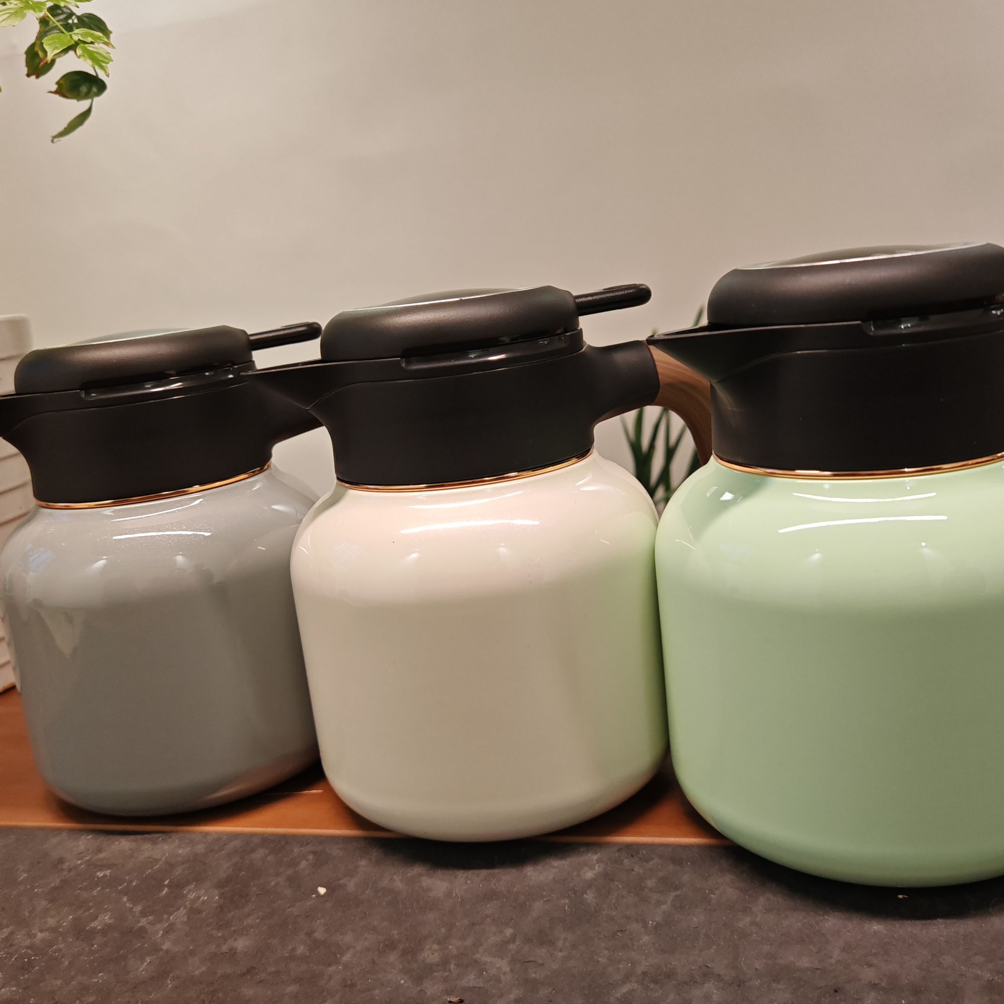 博雅集闷茶壶保温壶泡茶壶闷泡壶大容量不锈钢显温 高级灰1.2L