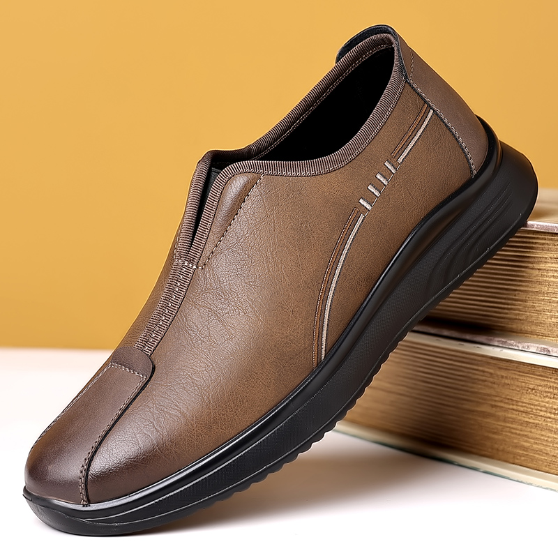 2358男2025年秋冬款加厚加绒保暖商务休闲鞋一脚蹬软底防滑保暖鞋