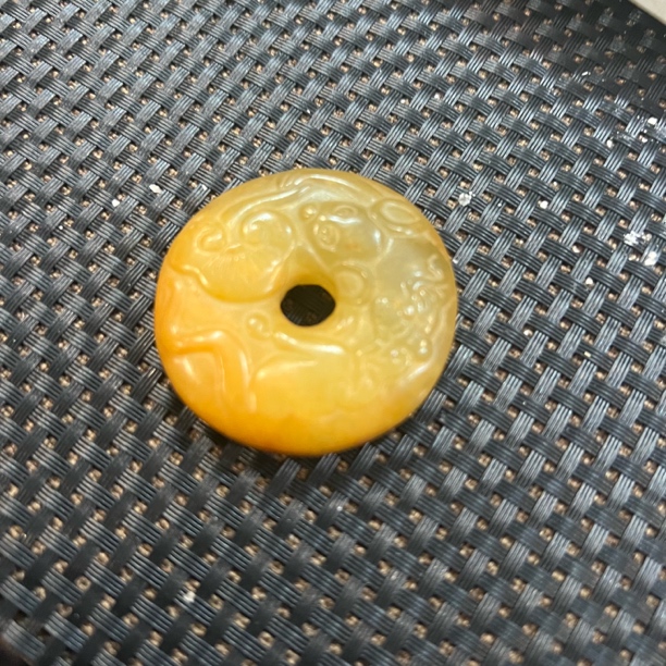 荷花鱼平安扣杂挂件做旧玉石摆件