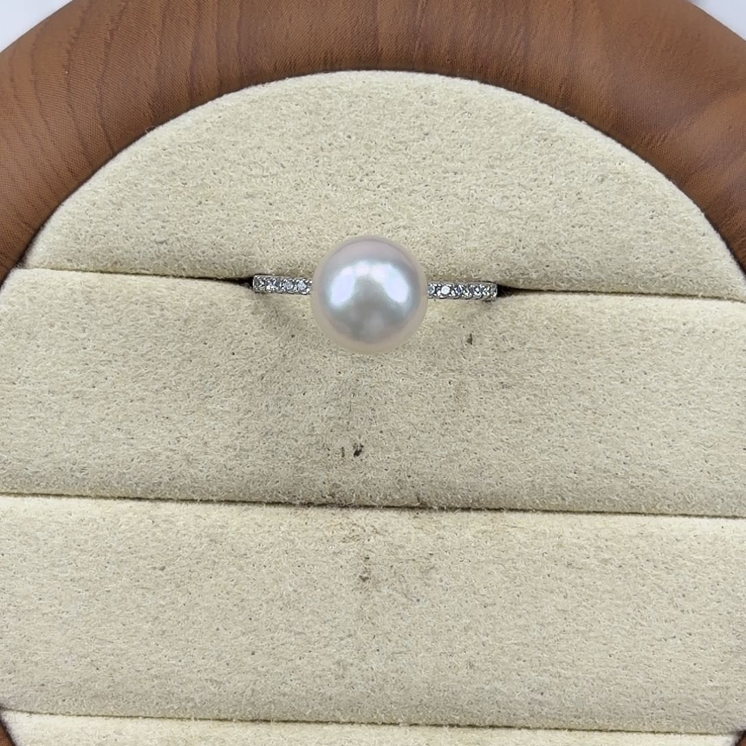 银S925镶嵌淡水珍珠戒指
