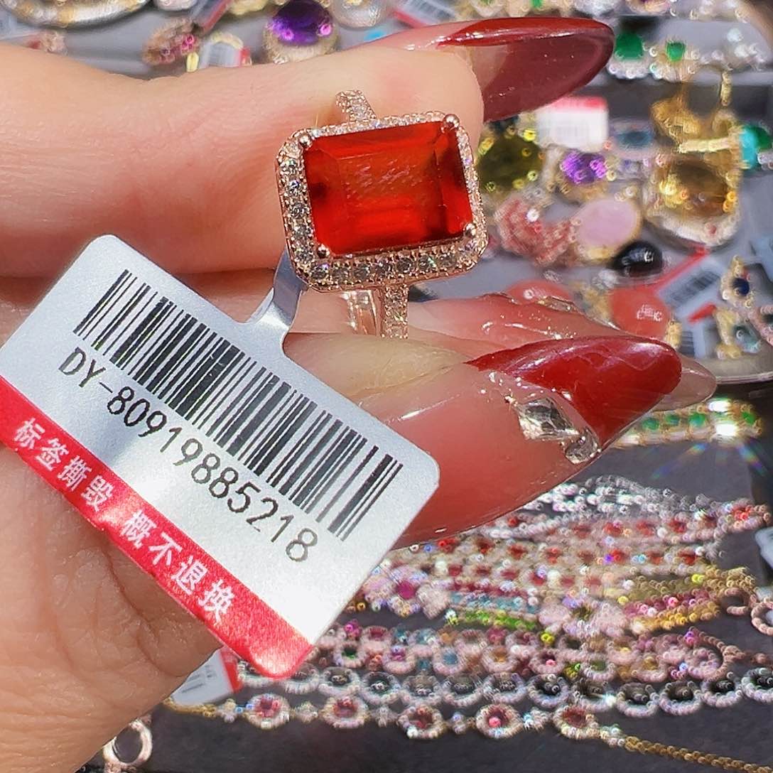 银S925镶嵌石榴石石榴石