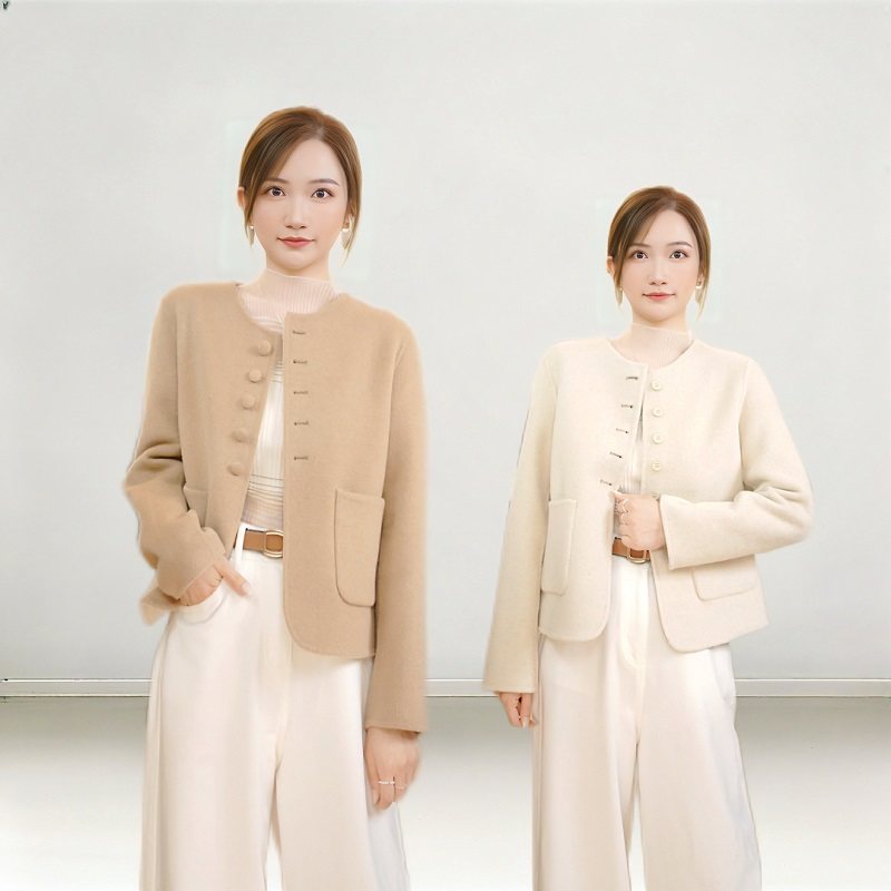 [大倪专属]双面穿羊绒大衣高端气质修身时尚双面轻奢羊毛外套。