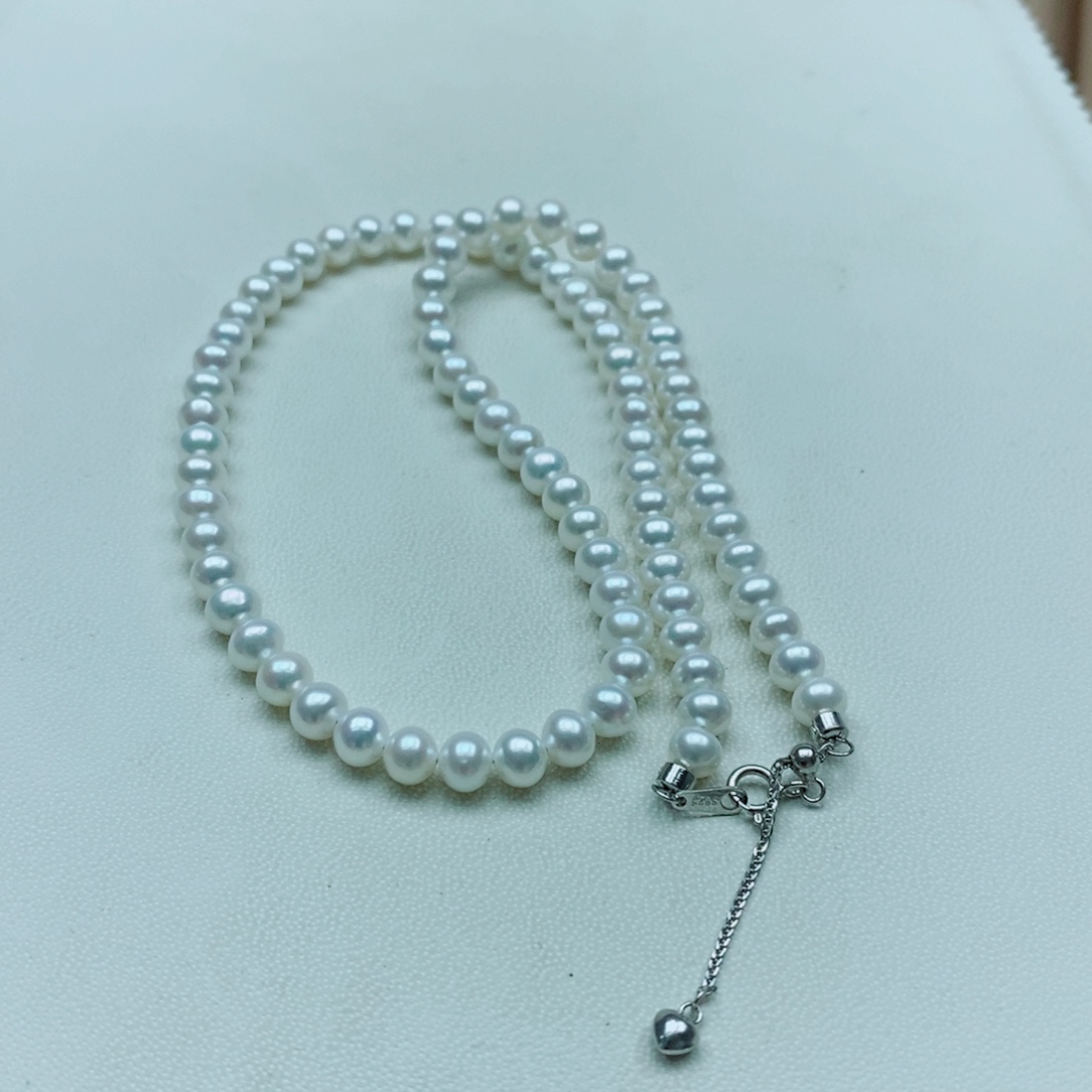 随***意银S925镶嵌颈饰淡水珍珠
