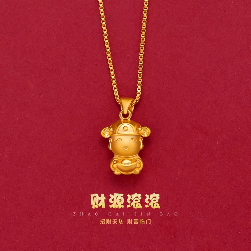 非遗古法传世小财神爷项链寓意招财