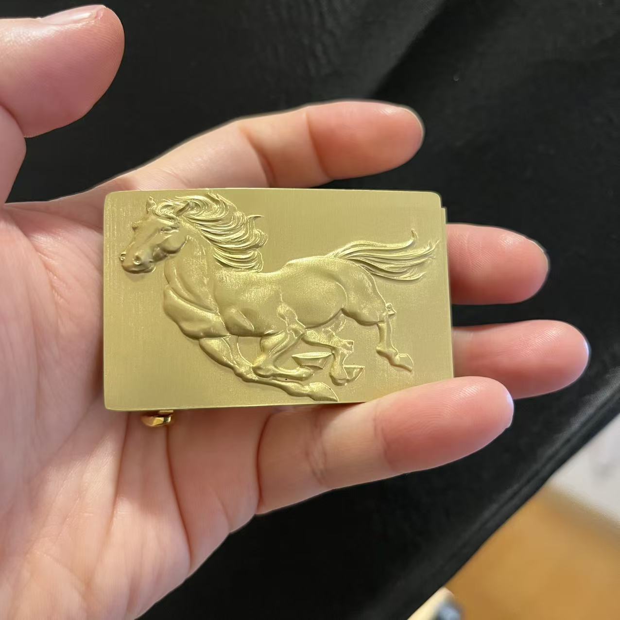 【奔马】黄铜皮带腰带扣卡槽扣头男士全铜扣自动腰带头板扣皮带头