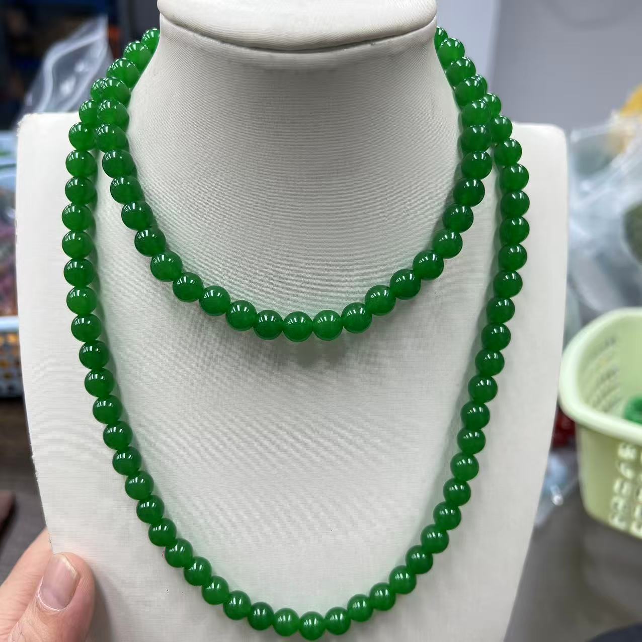 676辣绿108卡8mm手串项链