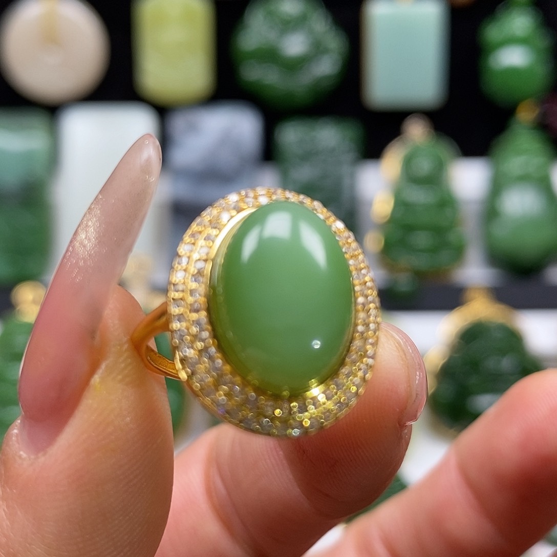 和田玉颈饰银S925镶嵌