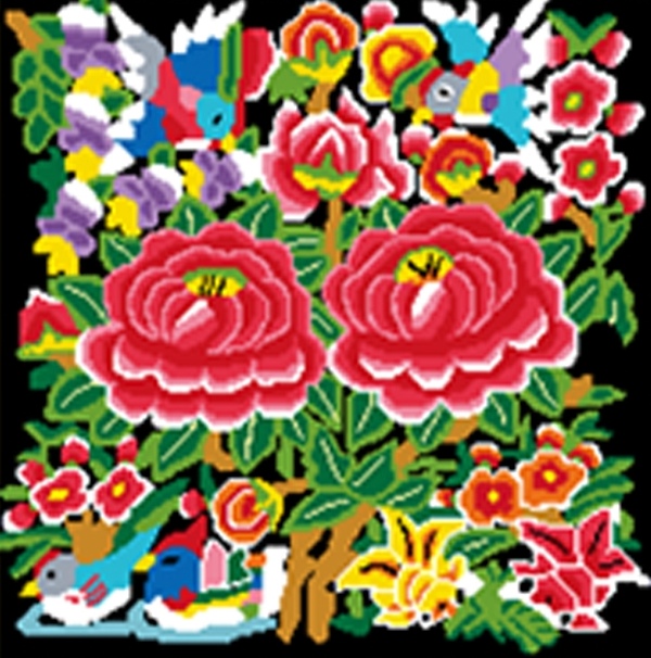 236印花十字绣自己绣背带文山满绣