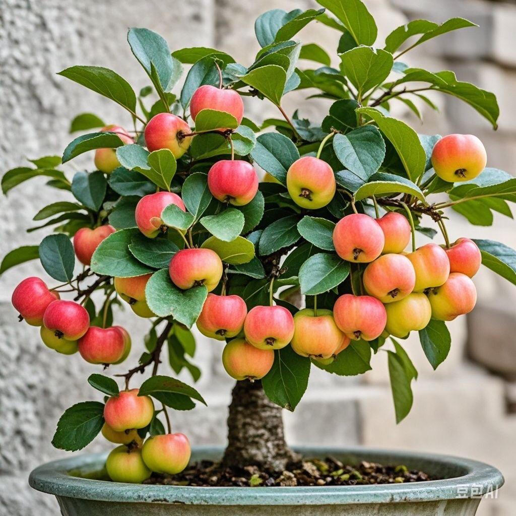 海棠老桩盆景原盆原土发货一季开花三季赏果