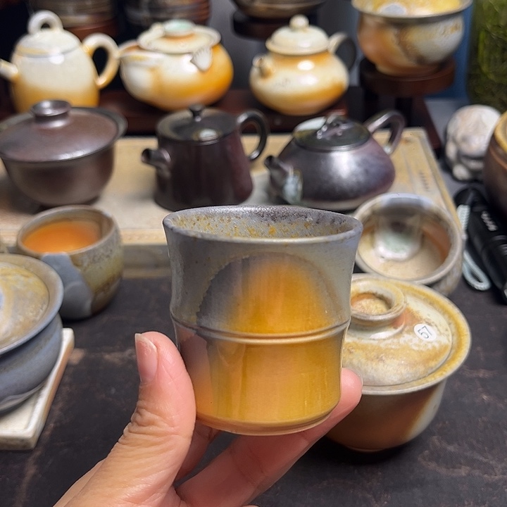 致***春茶盏柴烧茶具柴烧茶具