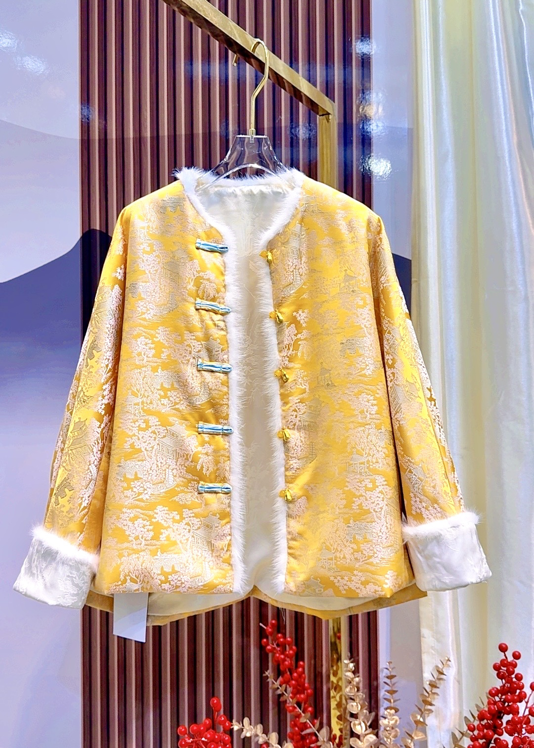 【黄贵香妃】时尚新中式是重工唐装秋冬保暖棉服外套上衣