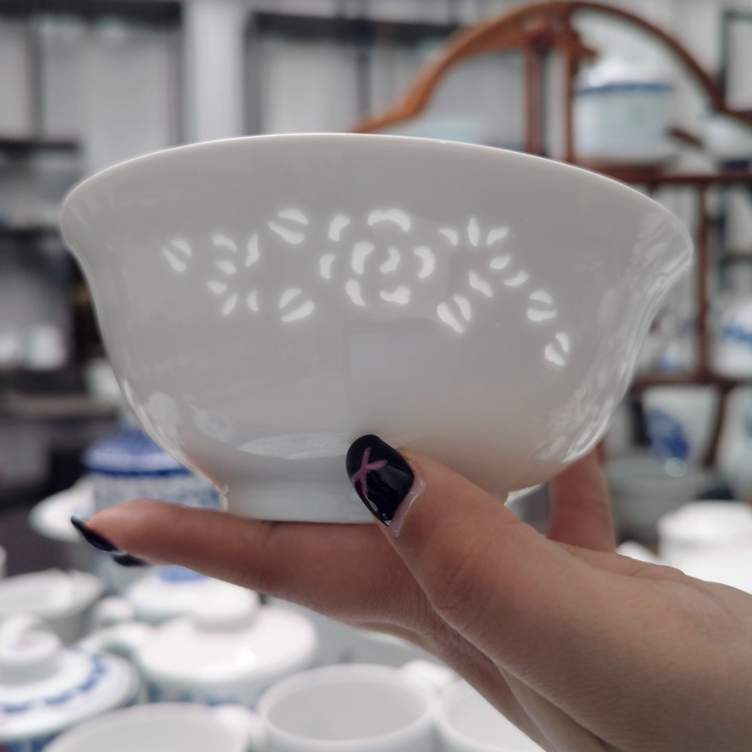 陶瓷玉牡丹5寸饭碗一个