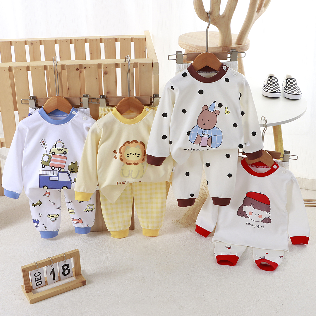 ［220克］A类100%纯棉儿童内衣套装新款睡衣男女宝宝秋衣秋裤家居服