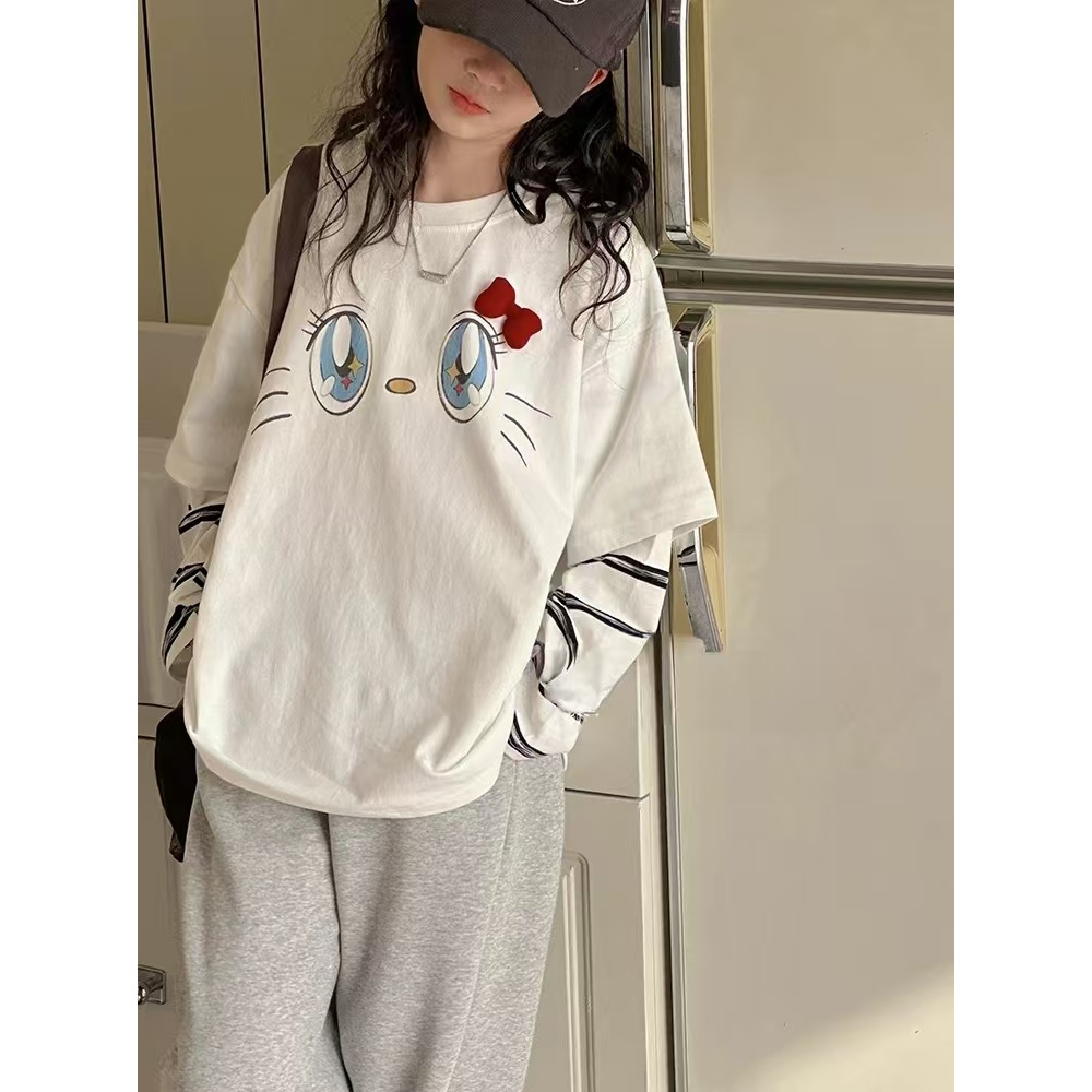 【清货】2025春洋气条纹假两件打底衫 D272 272 R