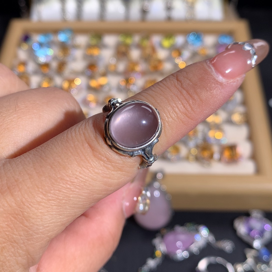 【闪购商品】水晶戒指银S925镶嵌戒指