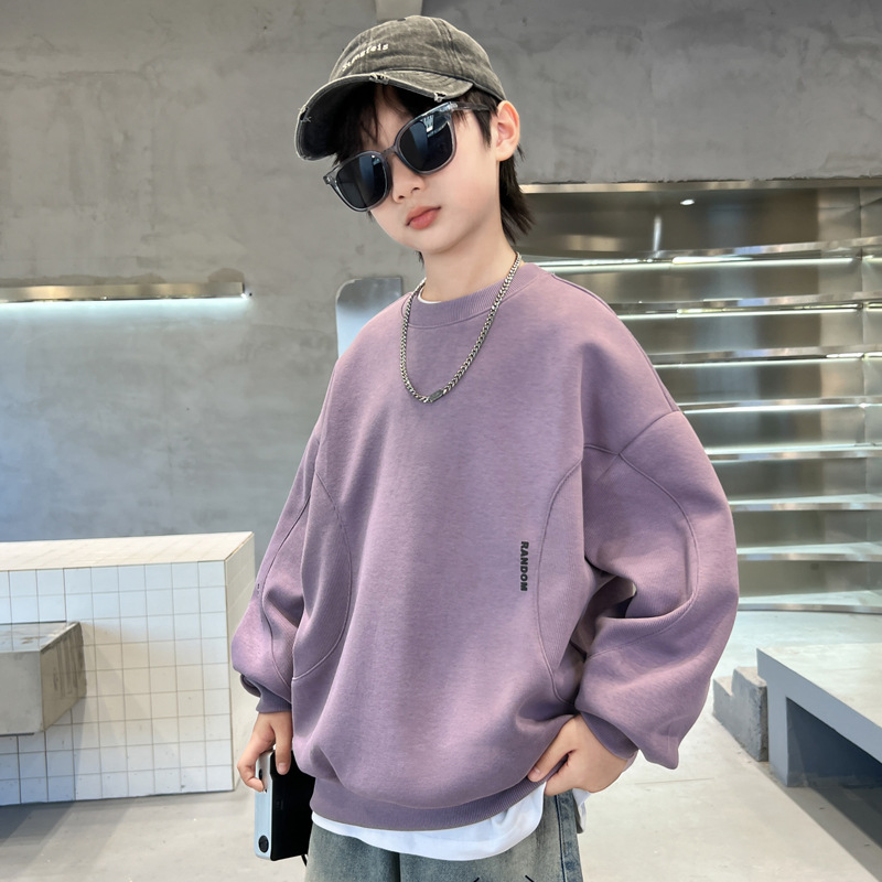 千与儿童装男童春装卫衣2025新款帅气炸街春秋款男孩中大童上衣潮