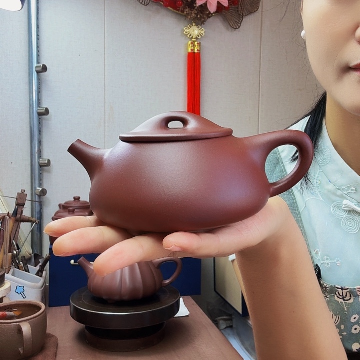 ****柜茶壶紫砂景舟石瓢半手，300毫升底槽清
