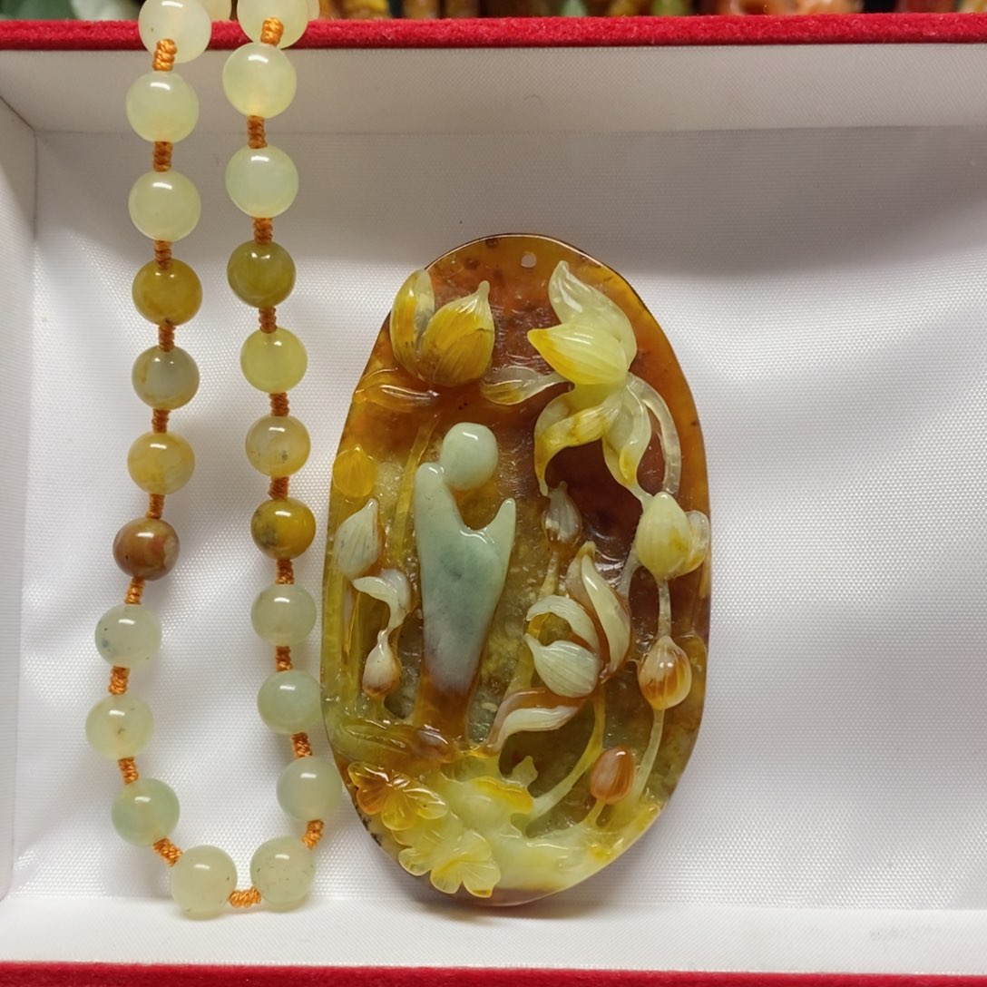 岫玉吊坠(赠链)未镶嵌A****烧