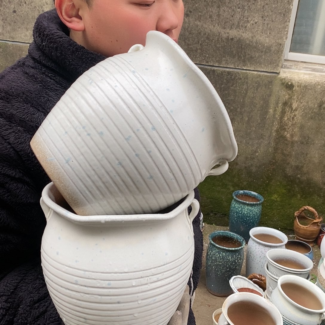 紫砂花盆正品口19高18