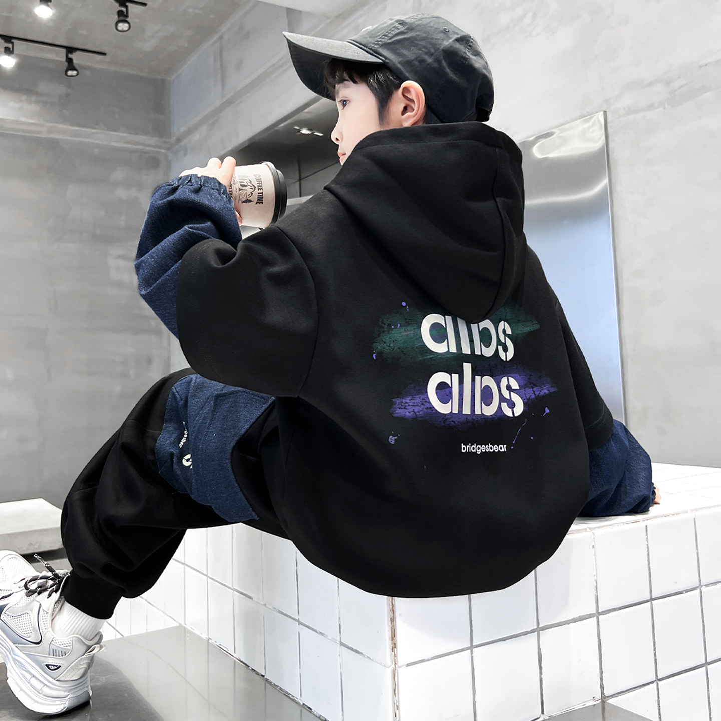 男童秋季卫衣套装2025新款中大儿童秋款两件套潮A5189