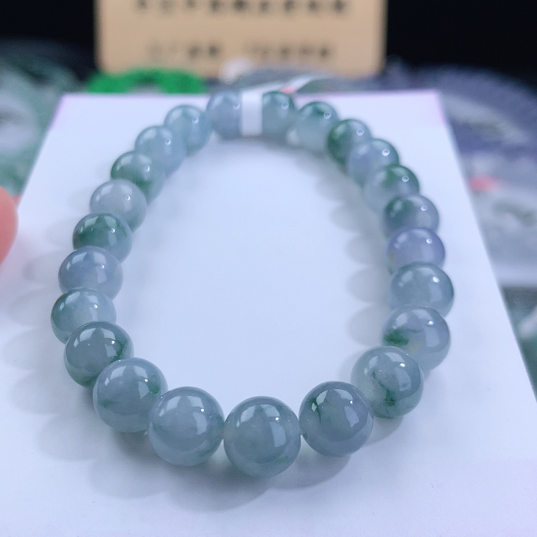 未镶嵌翡翠手链冰胶紫底飘花不失色 卡7.8m m