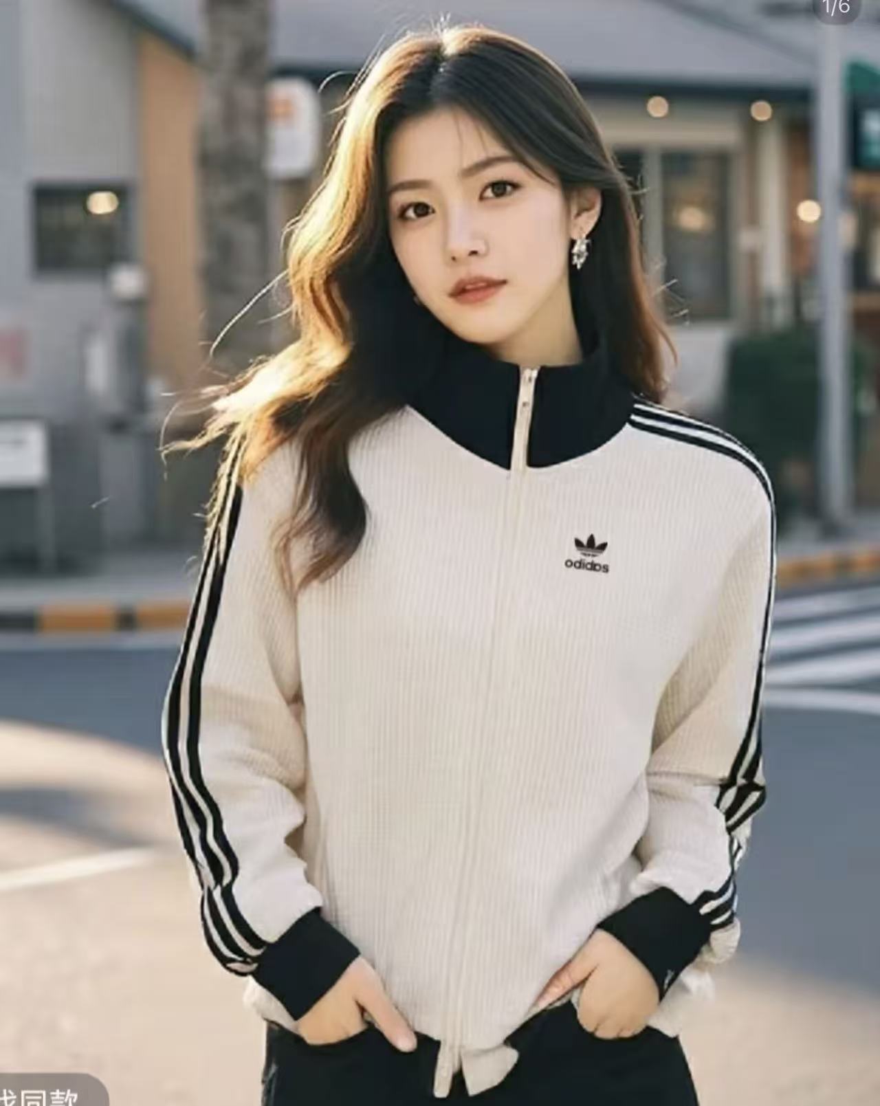 【华夫格】双层Jennie同款拉链秋冬收口袖立领厚款华夫格刺绣外套