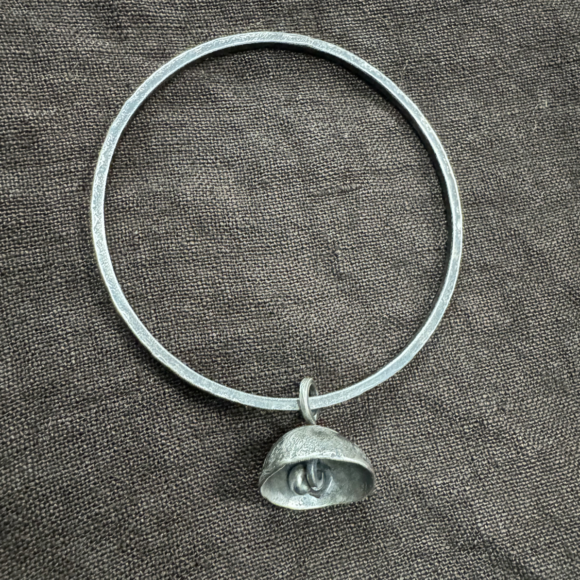 足银手镯 手工锤纹足银9999简约（圈口可定制）手镯