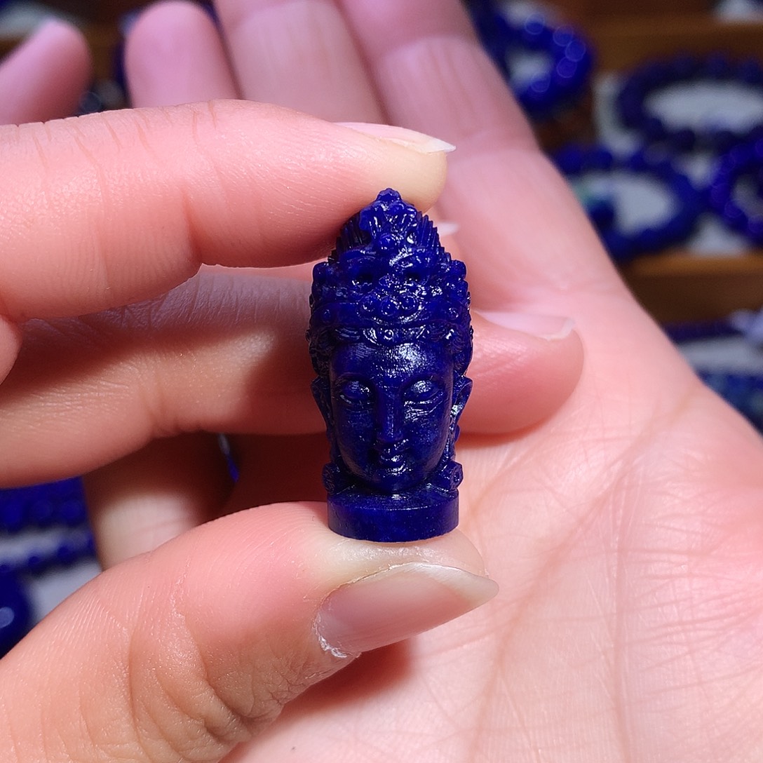 青金石未镶嵌摆件28*15m精工观音