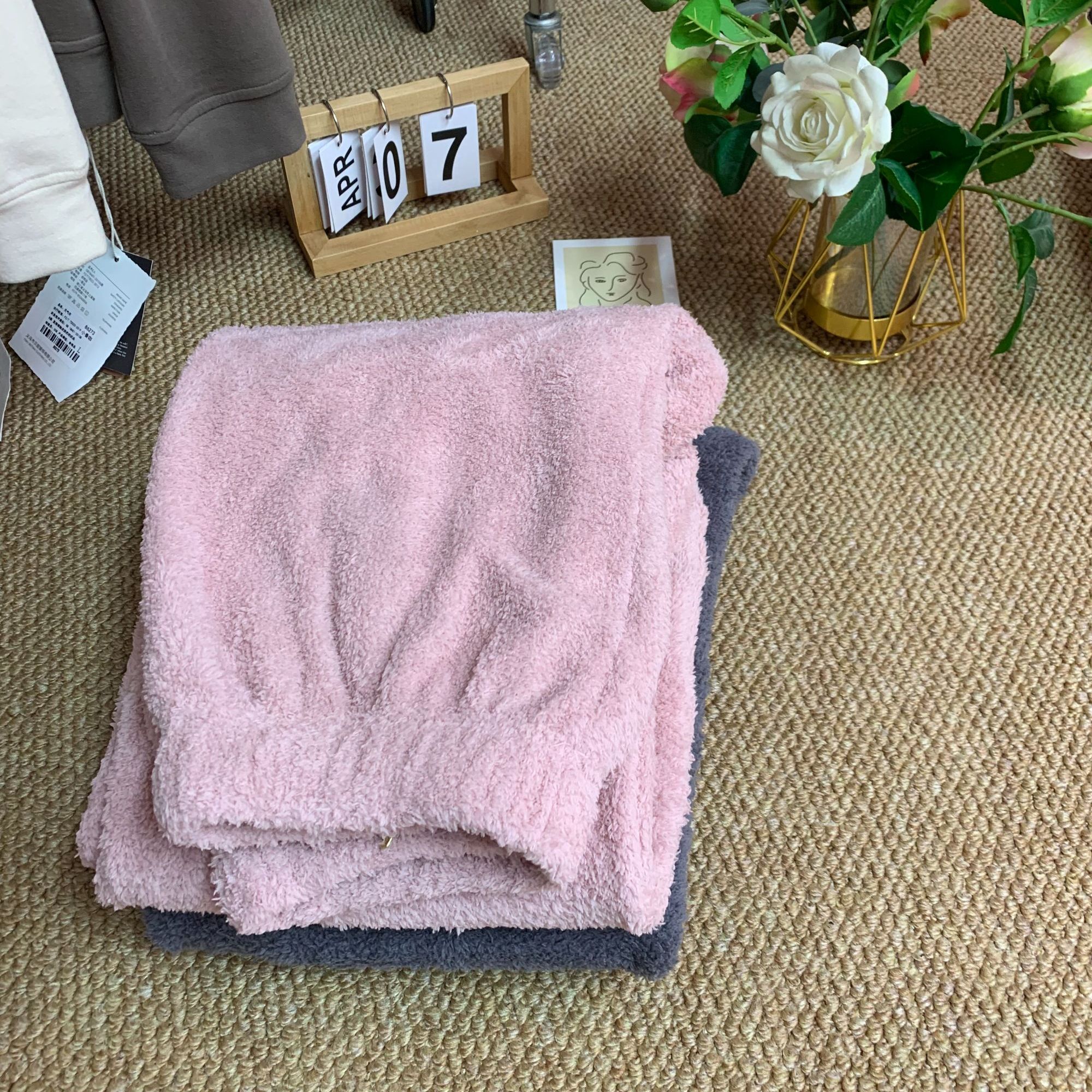 女冬季保暖长裤家居裤睡裤卡通长毛家居服柔软