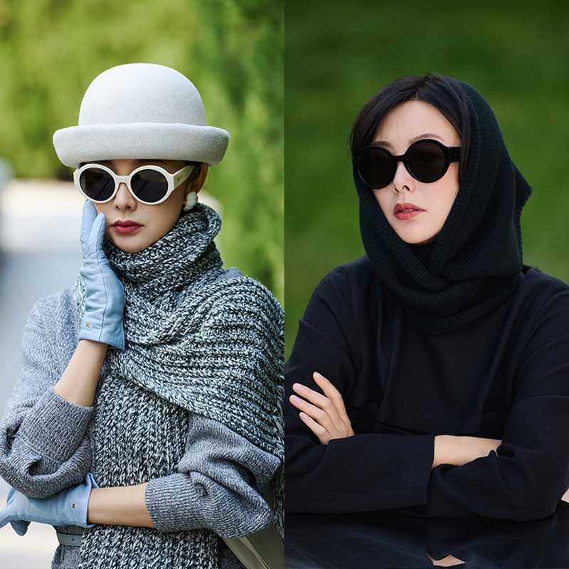 首饰展示架 TRACY CHU黄金时代圆框墨镜黑色/白色饰品