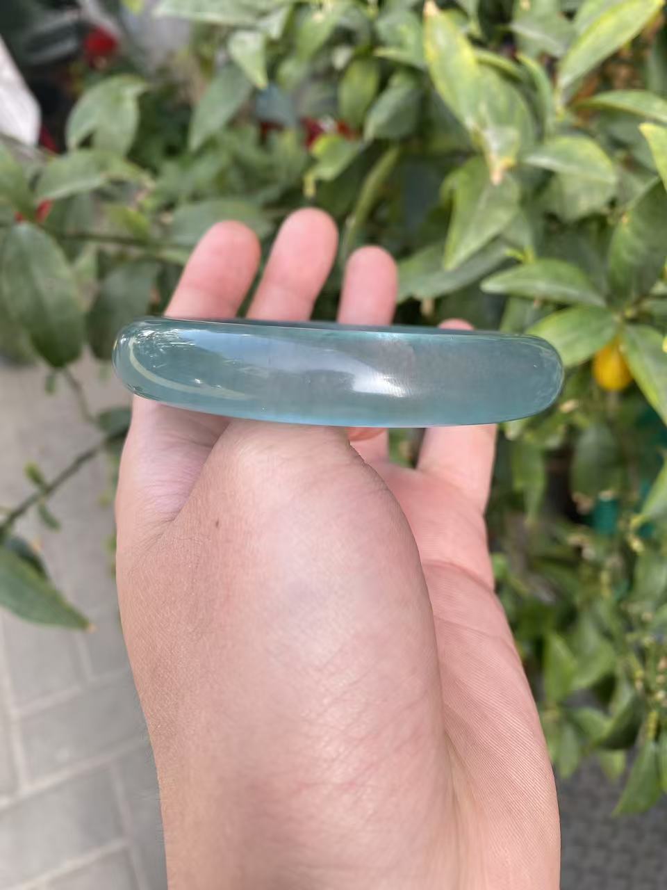 非金属珐琅手镯 小温专属 蓝水胖圆手镯【高货冰冰翠】时尚显白