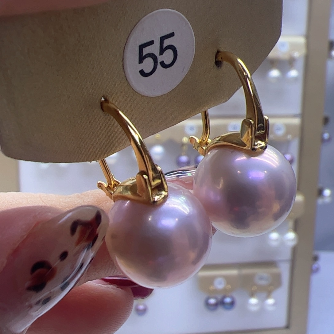 淡水珍珠耳饰银S925镶嵌