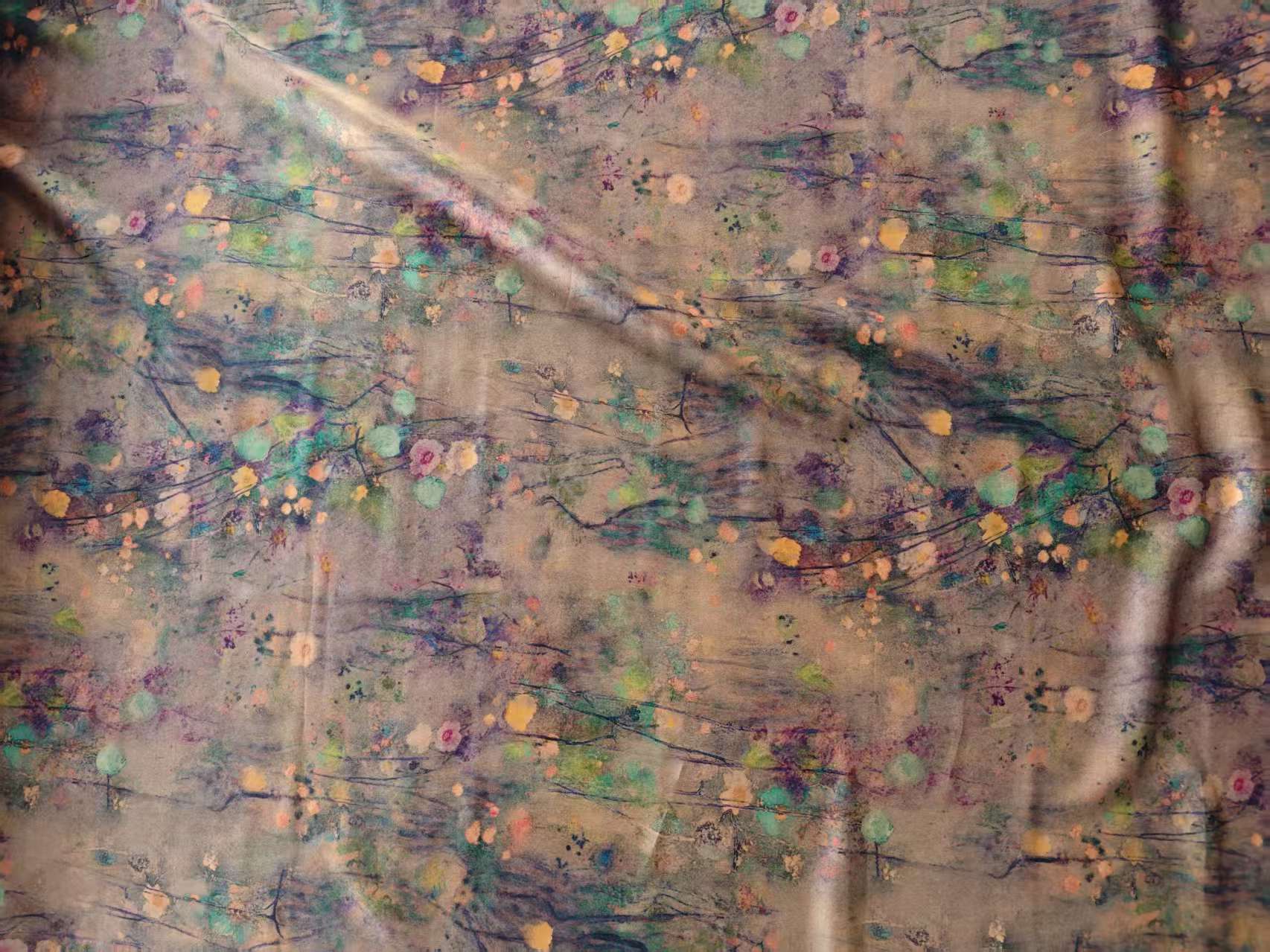 非遗传承人系列 重缎草原春色布料 40姆米 门幅110