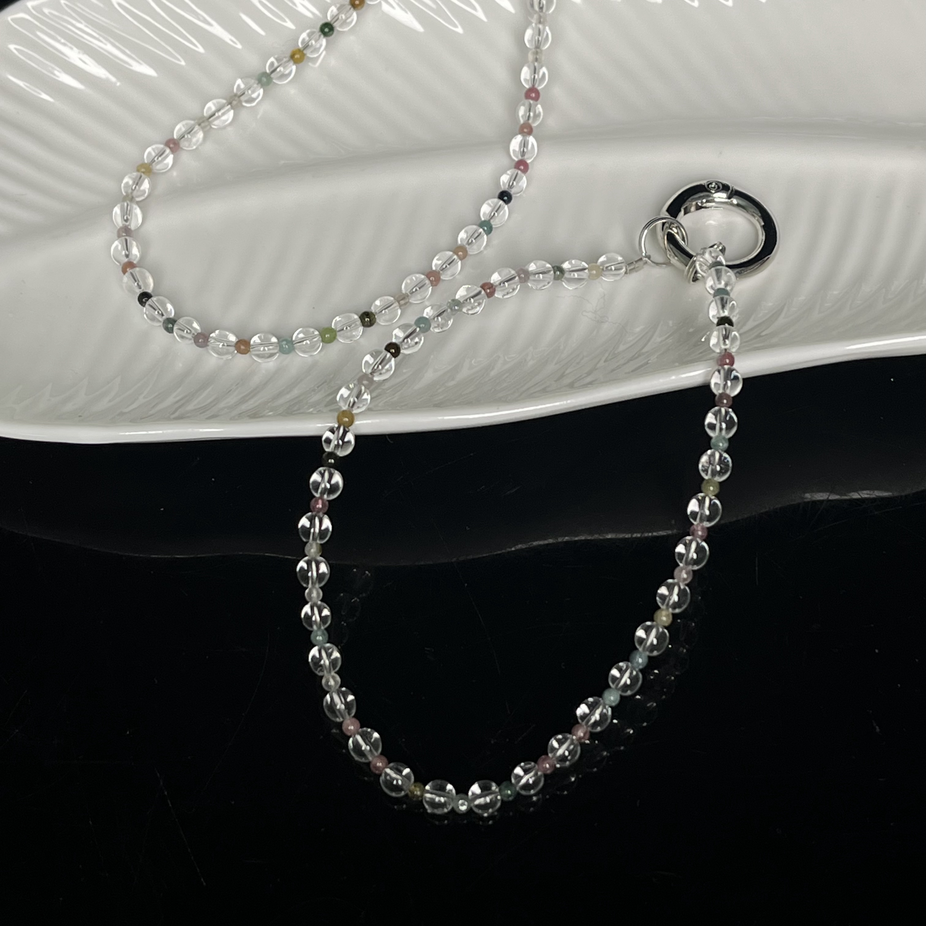 白水晶碧玺手机挂YC322多样性发其一