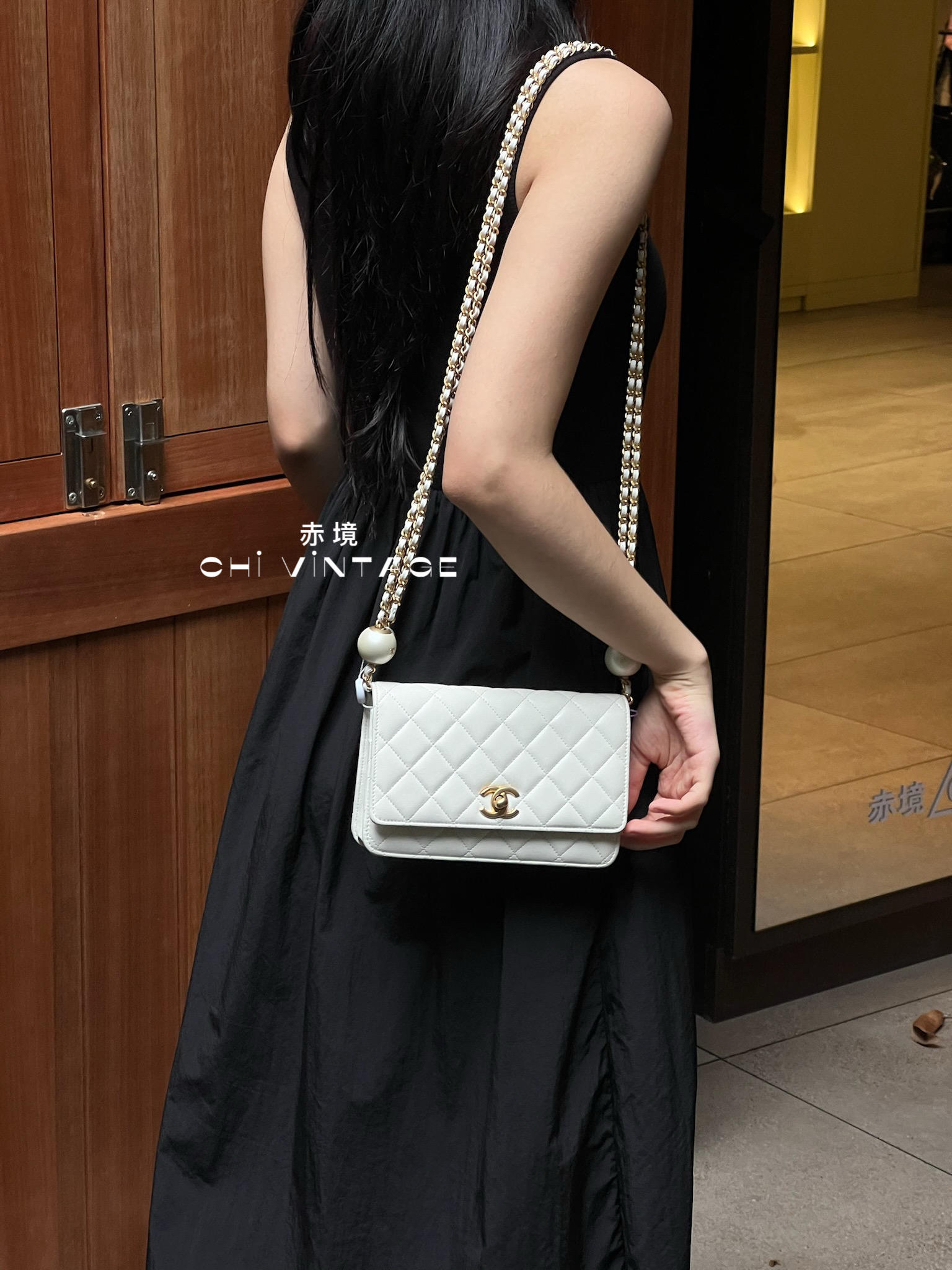 95新 Chanel/香奈儿 0937 白色汤圆双球woc芯片款