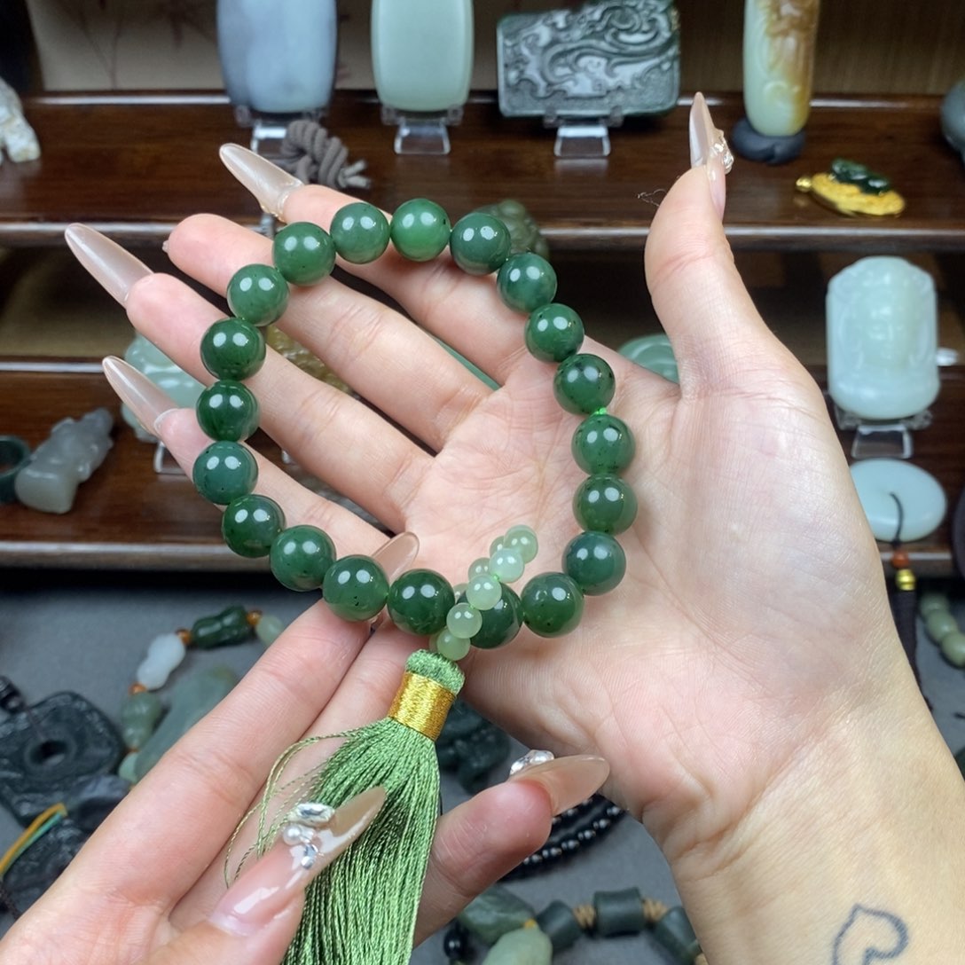 和田玉颈饰未镶嵌豆***P