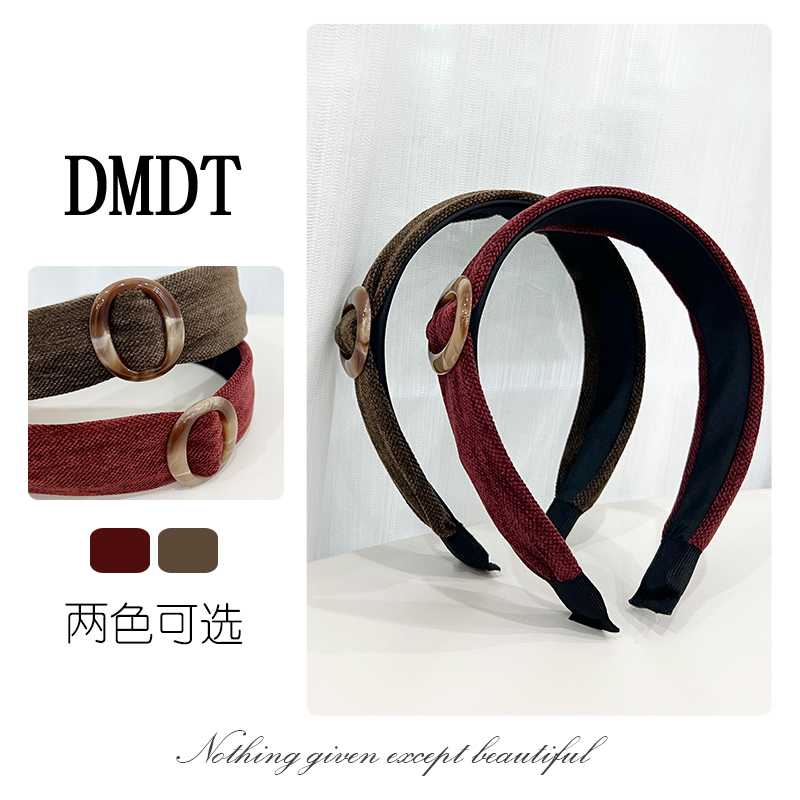 【DMDT服饰】2025冬季新品 “倾城之弧”宽边气质高颅顶女士发箍D2137