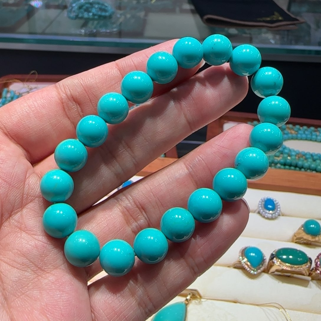 绿松石未镶嵌手串9mm 4437