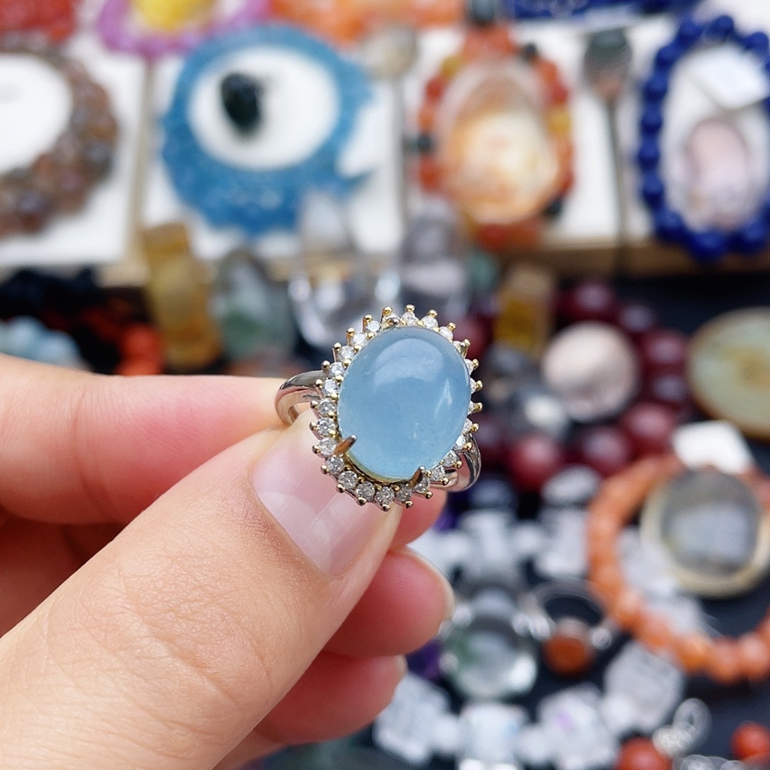 银S925镶嵌烟晶戒指