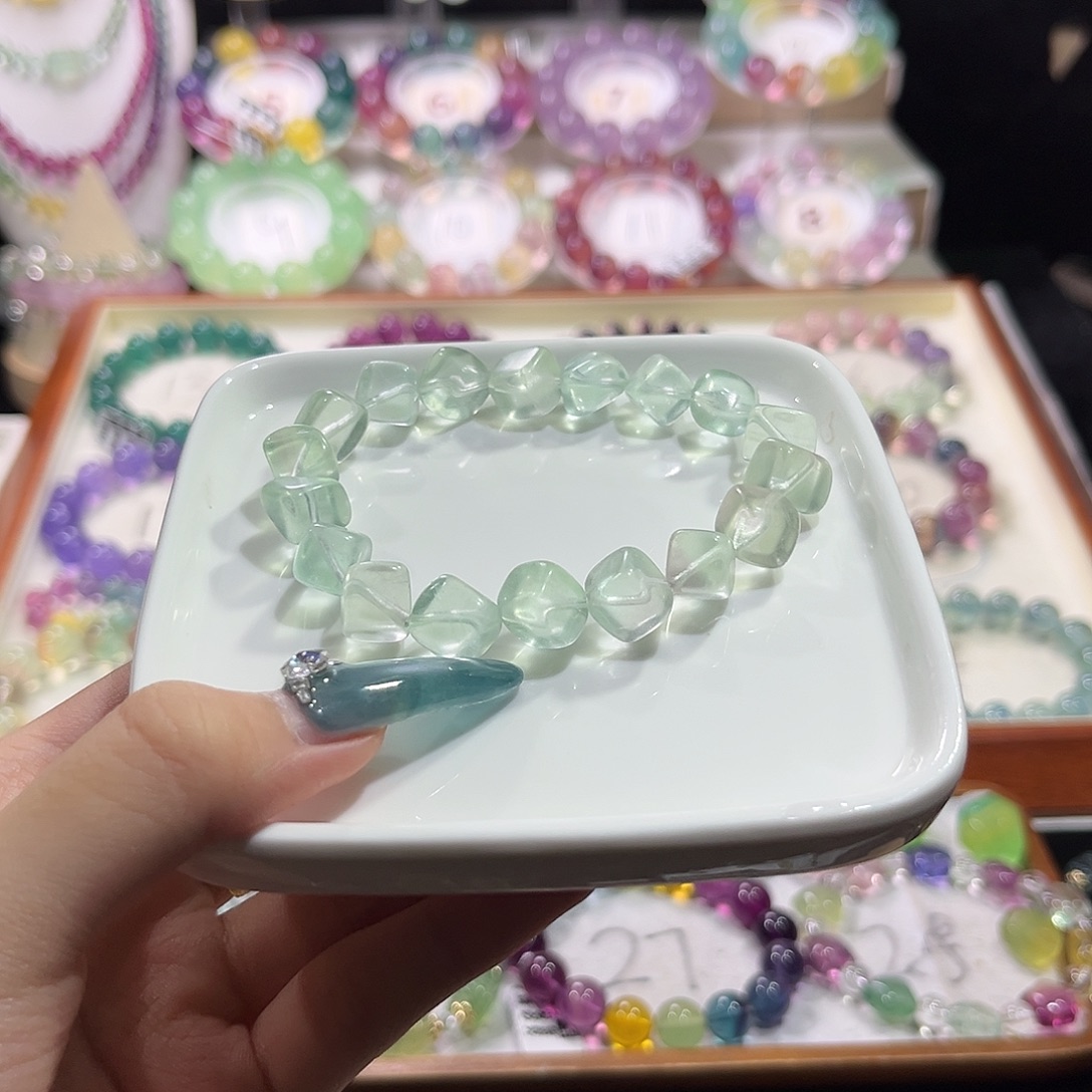 未镶嵌手链萤石薄荷冰块