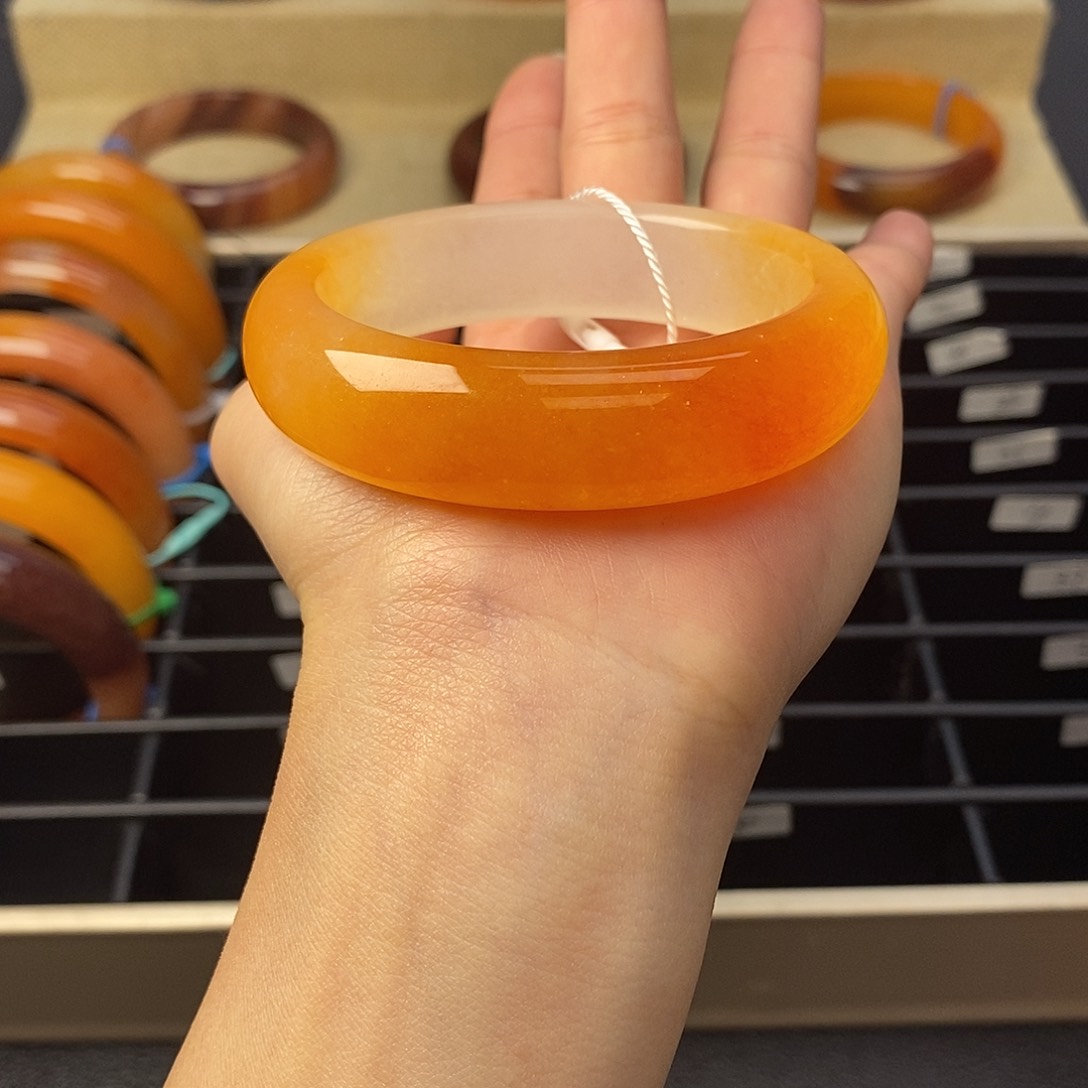 非金属无冰底满金沙半山水，53.2圈口，9号