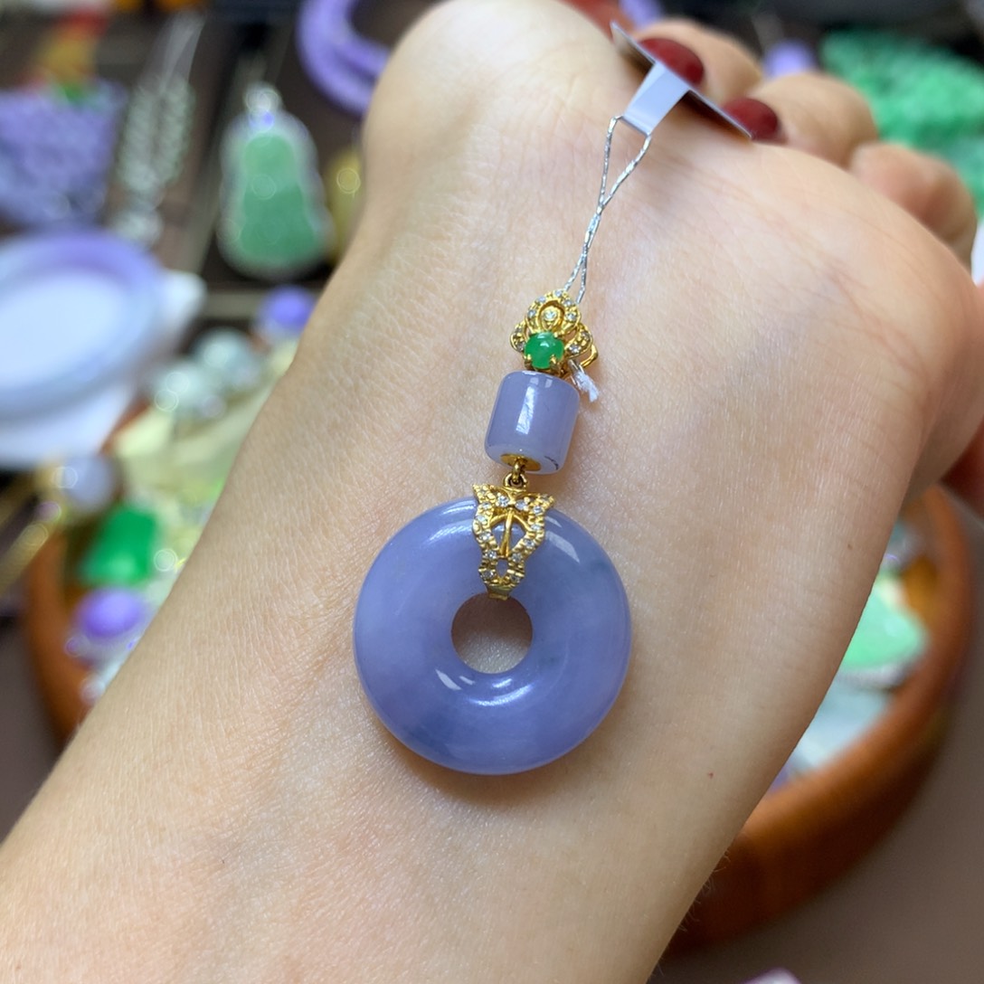 【闪购商品】翡翠颈饰18K金镶嵌翡翠