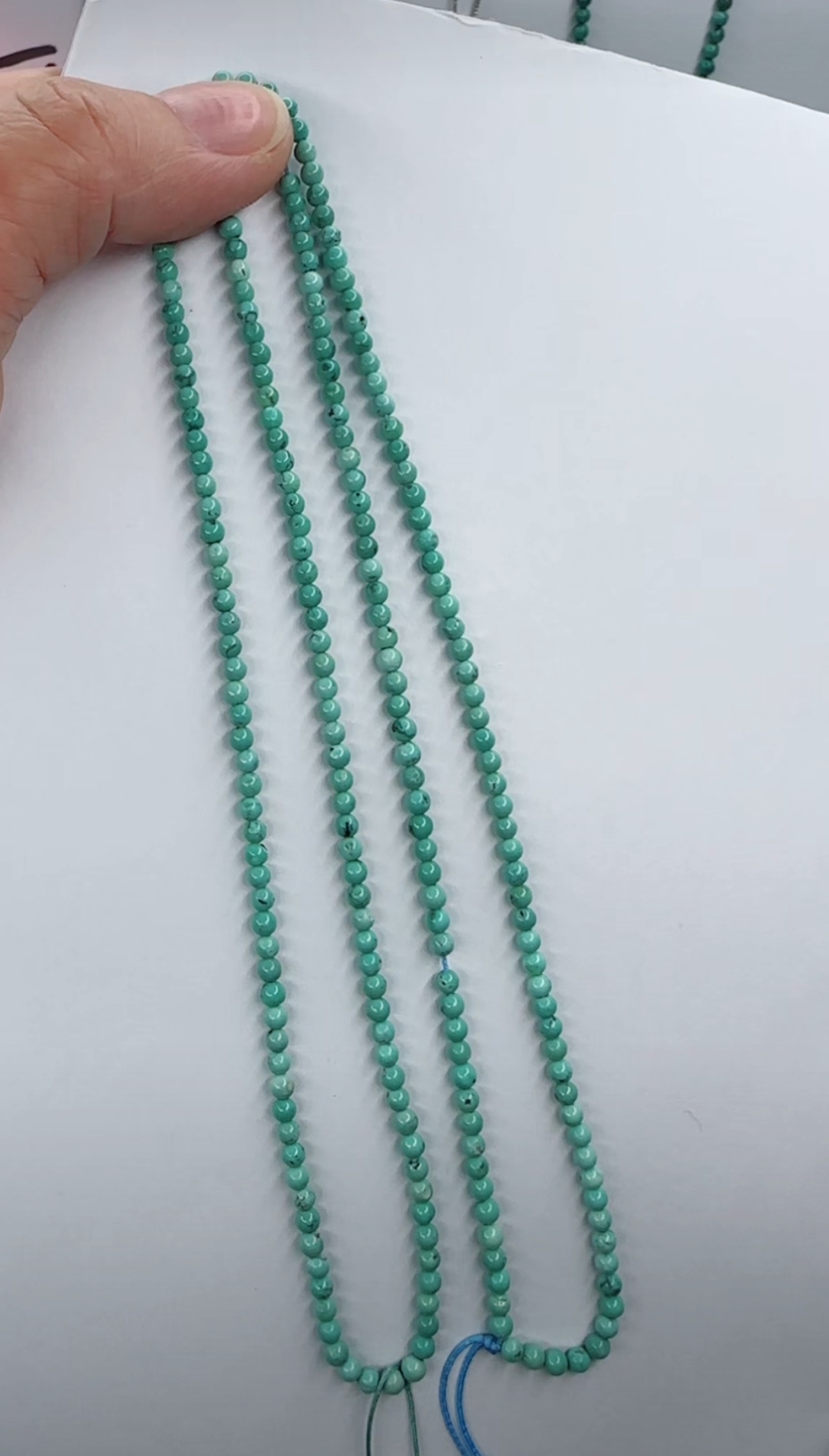 天然原矿绿松石米珠链