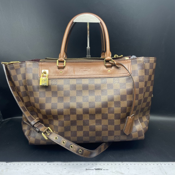 95新 LouisVuitton/路易威登 棋盘格手提斜挎包/13968