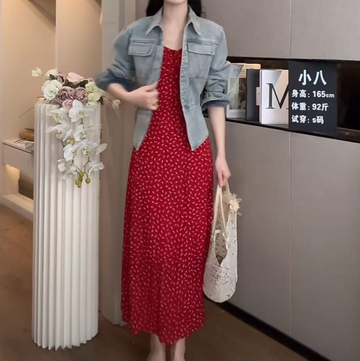 Design/2025年春新款法式减龄时尚百搭牛仔衬衫+吊带裙 00008 BCK