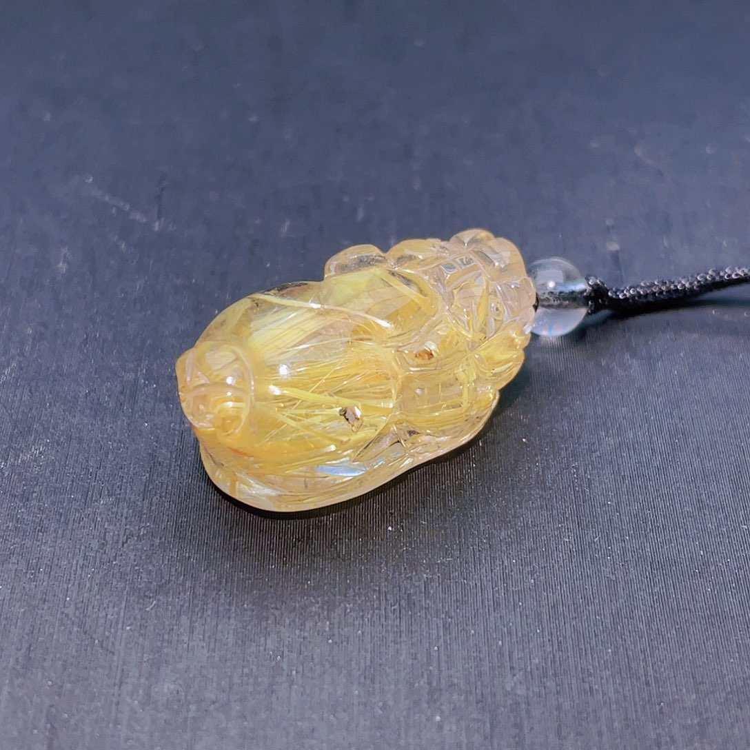 未镶嵌颈饰水晶天然钛晶貔貅