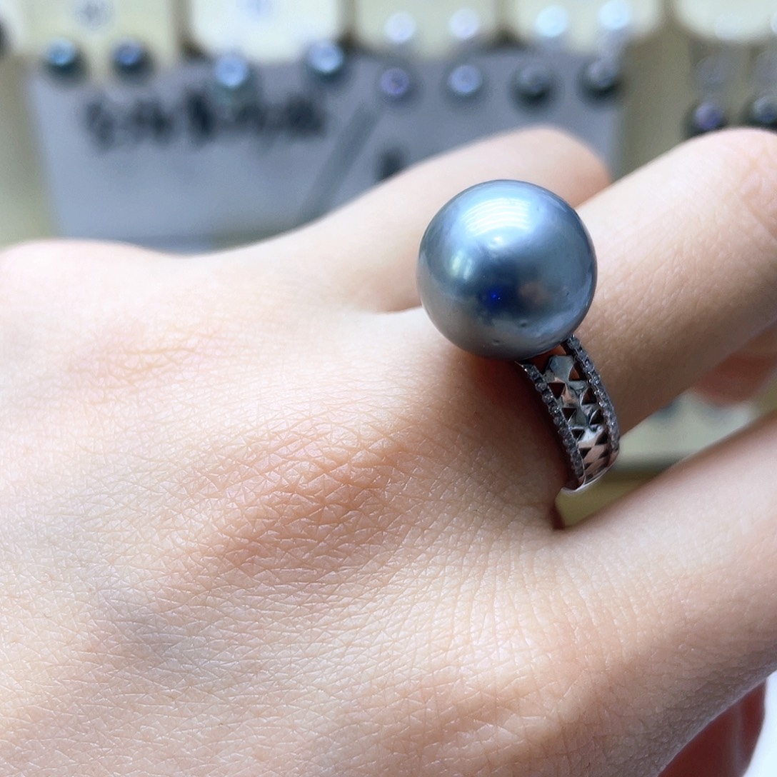 海水珍珠戒指银S925镶嵌